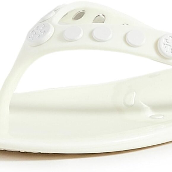 Tory Burch Studded Logo Jelly Ivory White Thong Flip Flop Sandals Women's 7 - Picture 4 of 10